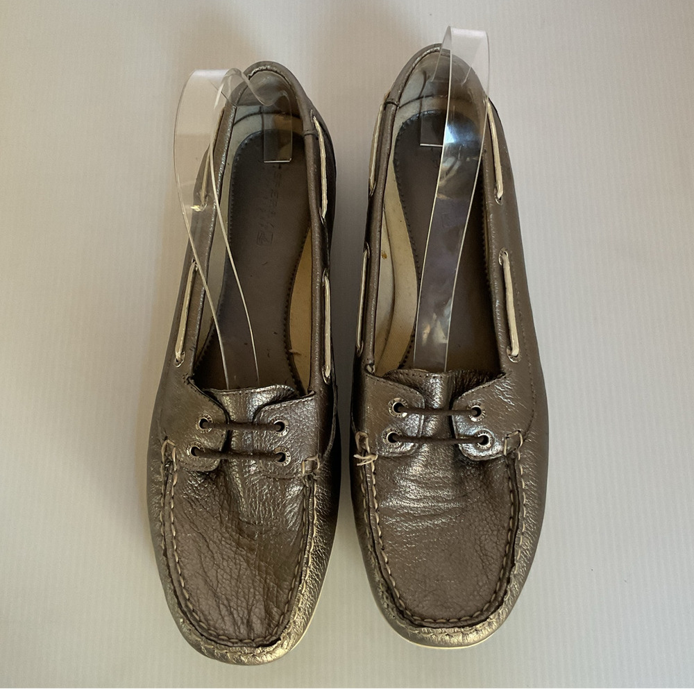 Sperry Top-Sider  Loafers Metallic Bronze Leather Women 9.5M Boat Shoes Comfort - Picture 4 of 13
